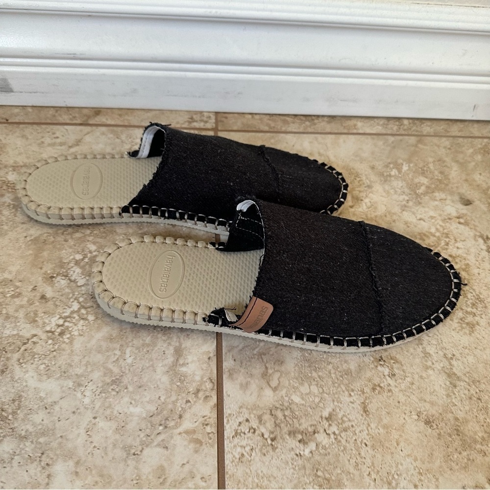 NEW Havaianas Black Mule Espadrilles NEW Size 7 - Picture 4 of 8